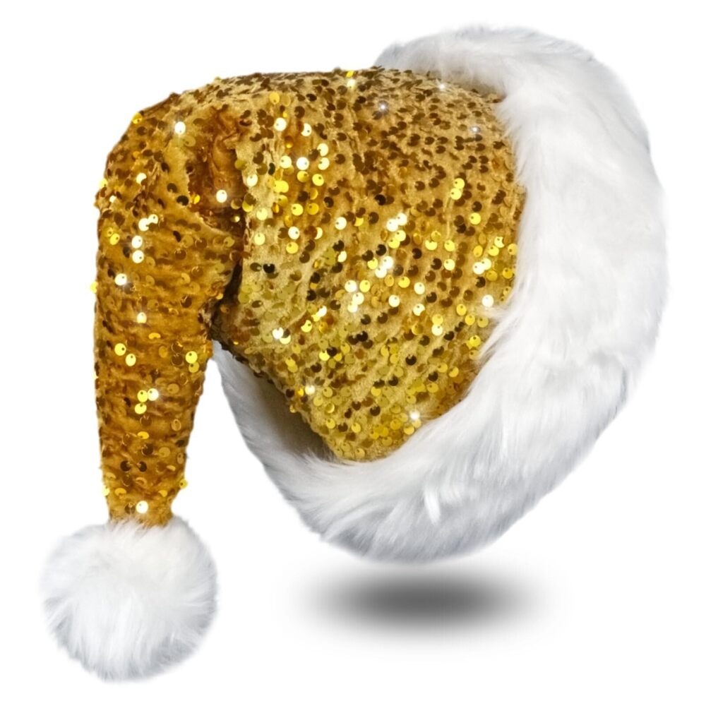 6753 Sequin Santa Hat, Sparkly Christmas Hats or , Soft Velvet and Comfort